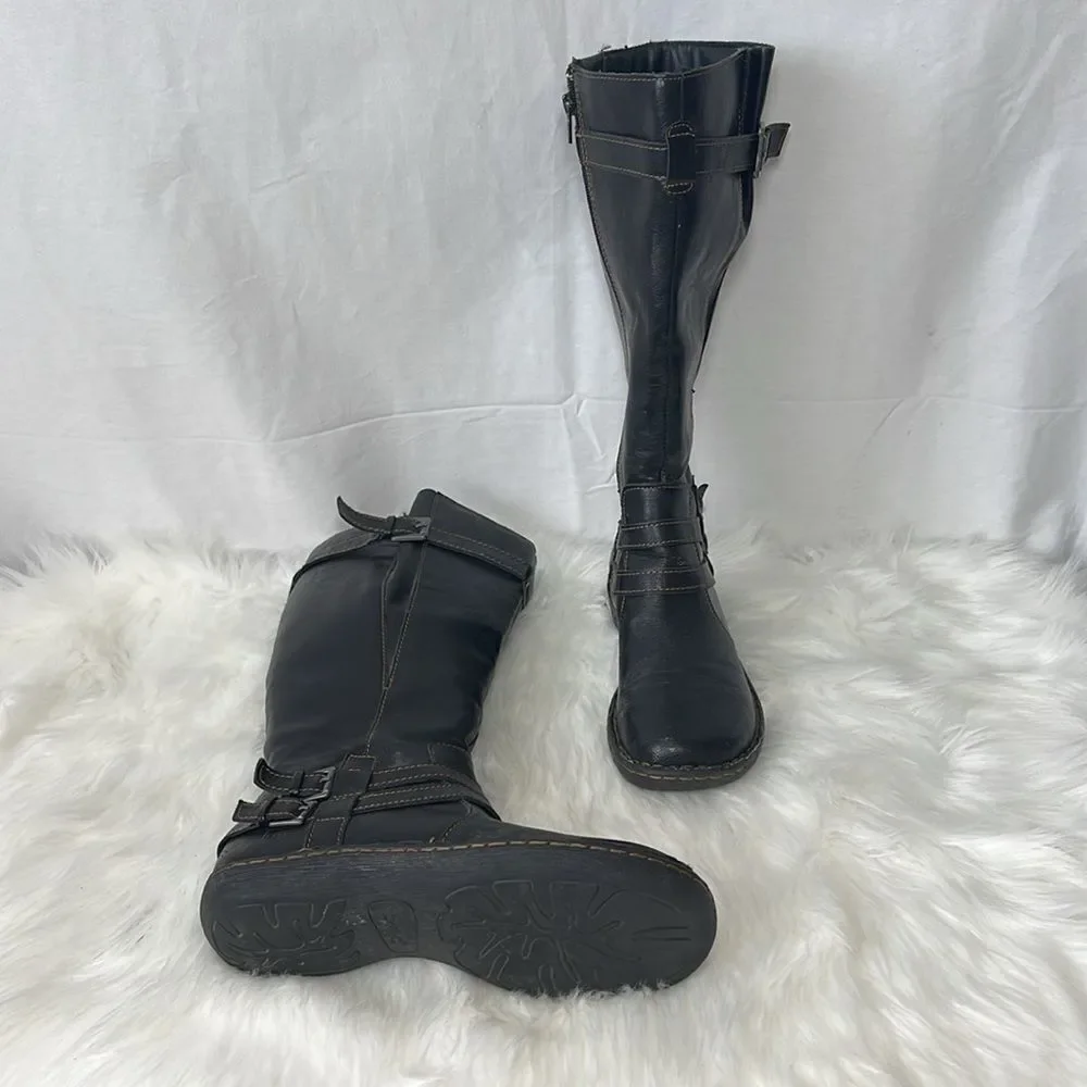 Born BOC Lions Brown Leather Tall Riding‎ Style Boots Sz 7